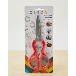 TESOURA CULINÁRIA MULTIUSO DA OIKOS-VERMELHA